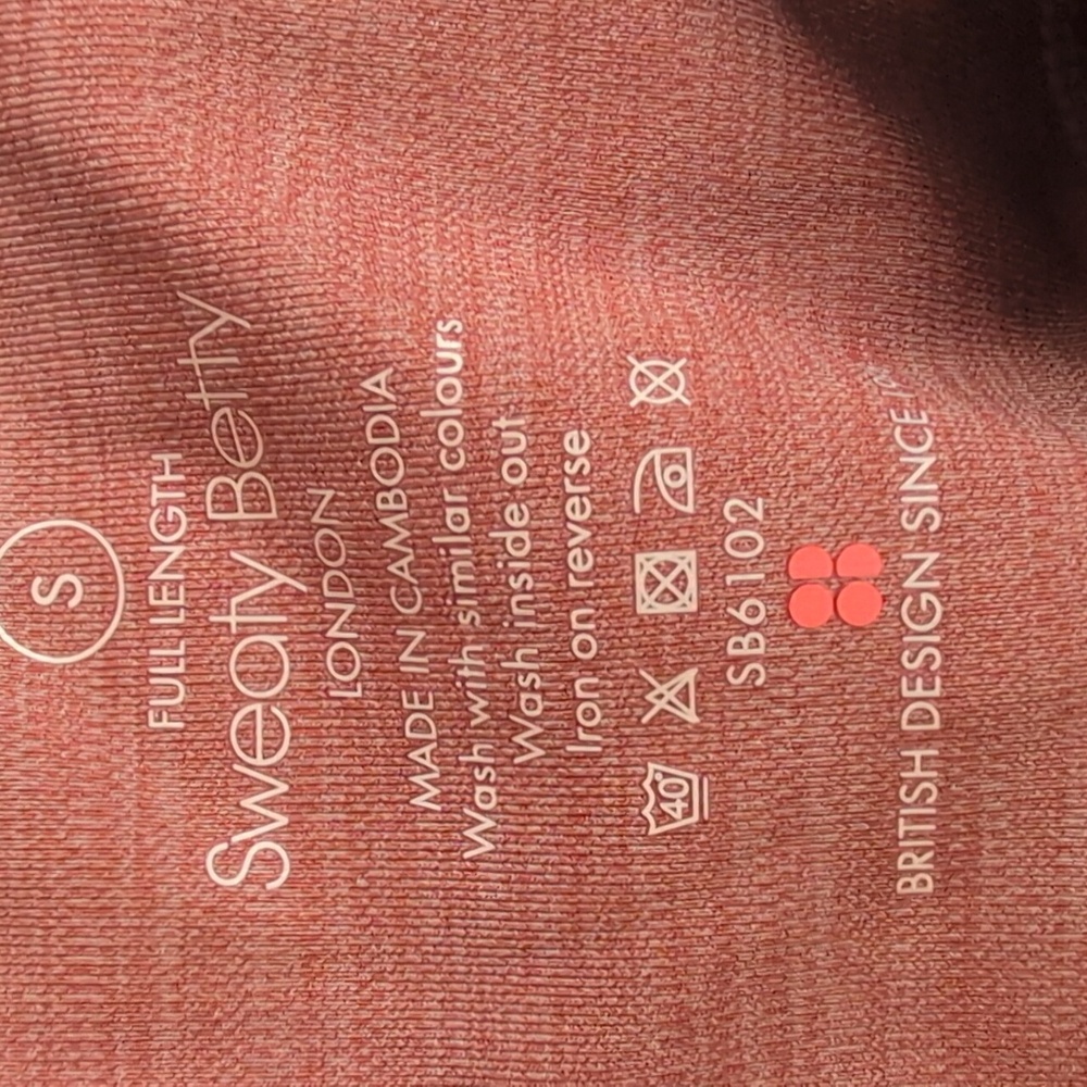 Sweaty Betty Goddess 7/8 Foil Leggings Size S Pink - Picture 6 of 7